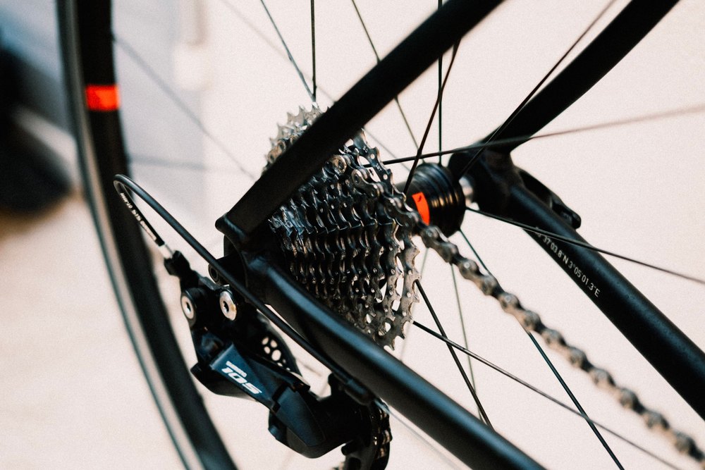Transmission d'un vélo de route, cassette et chaîne